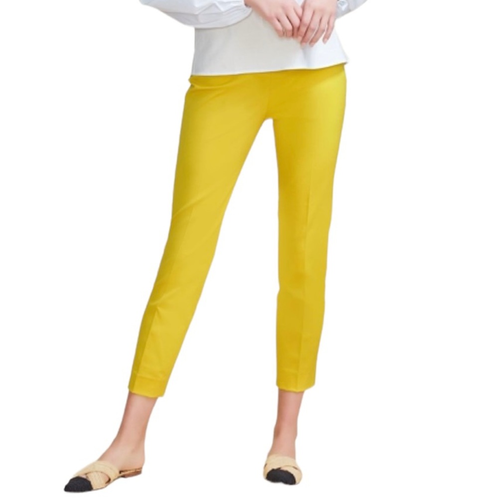 Lela Rose Pearl Stretch Cotton "Susie" Pant in Sunflower 4
